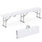 Costway 1/2 PCS Portable Folding Bench with Convenient Handle Non-slip Foot Pads Sturdy Metal Legs
